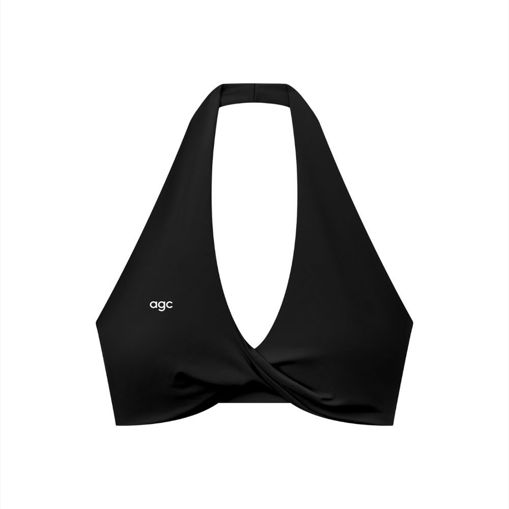 Women's Pleated Halter Sports Bra