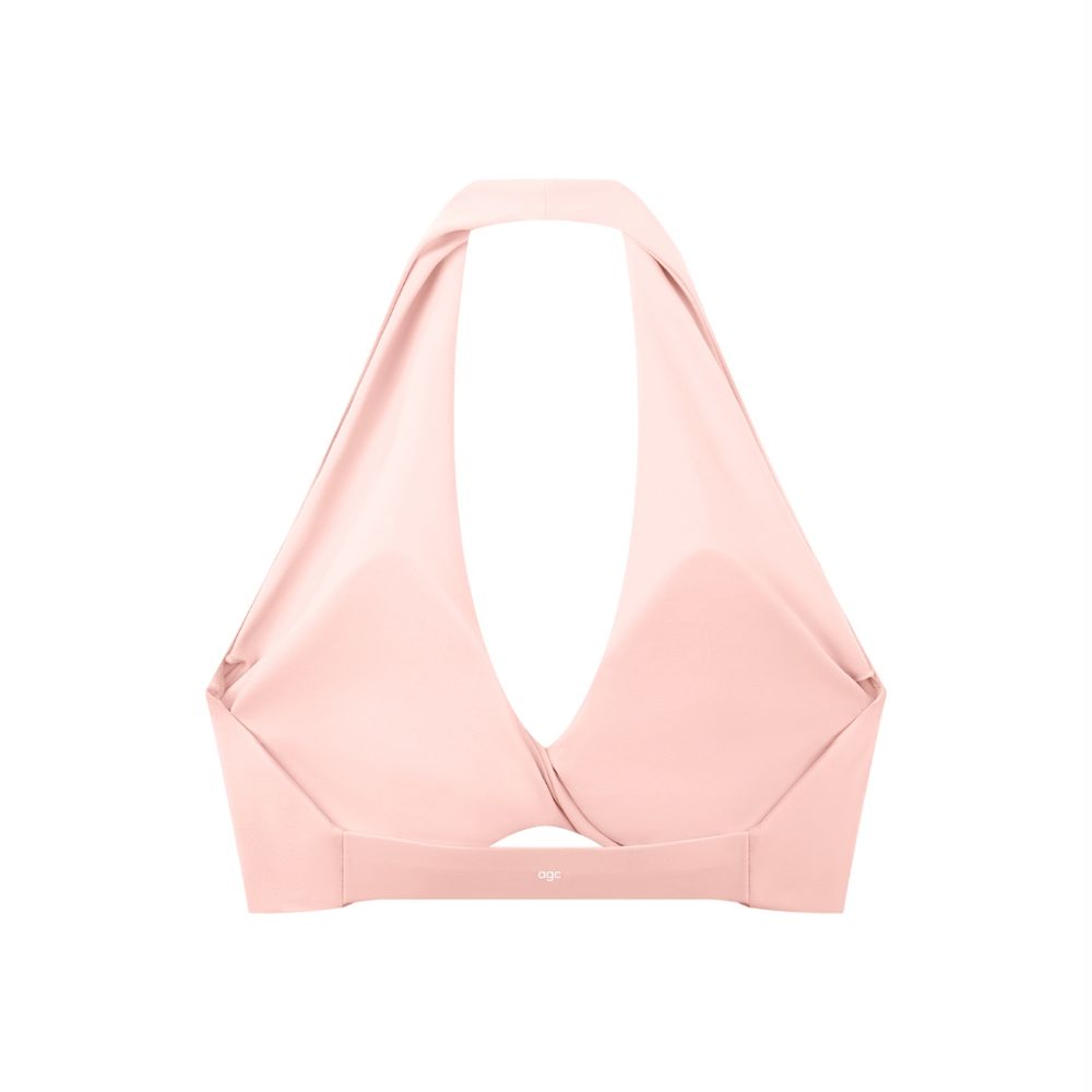 Women's Pleated Halter Sports Bra